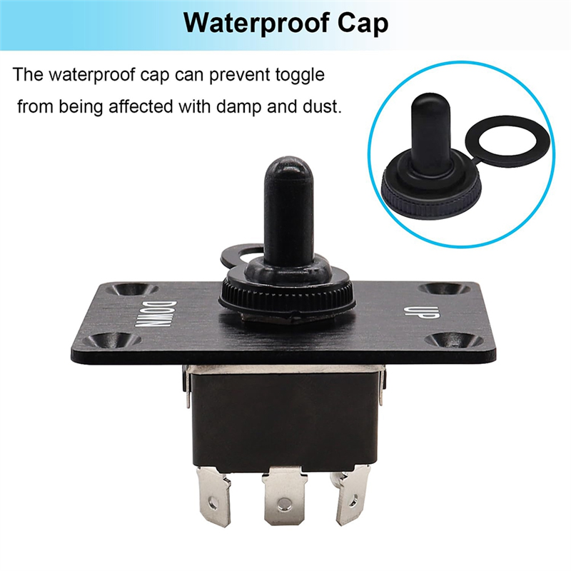 Momentary 6 Pin 3 Position (ON)-Off-(ON)UP/Down Polarity Reverse Switch Rocker Toggle Switches Black. 
