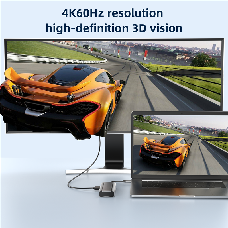 6-in-1 USB Hub With Disk Storage Function USB Type-c to HDMI-Compatible Laptop Dock Station For Macbook Pro M.2 SSD NVMe SATA. 