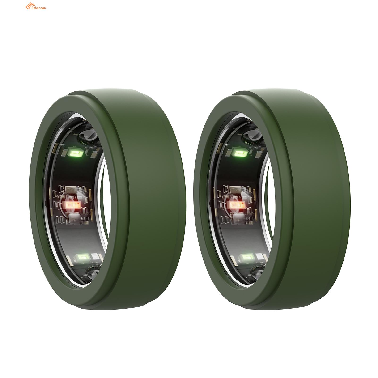 Ethereon Smart Ring Protective Case 2pcs Oura Ring Gen3 Protective Case Anti-fall Anti-slip Smart Ring Cover with Elastic Seamless Design Easy to Use for Anti-slip Silicone Case for Smart Rings