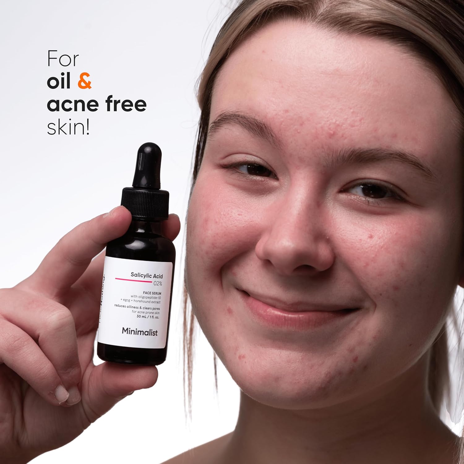 Minimalist Anti-Acne 2% Salicylic Acid Face Serum 30ml for All Skin Types | Reduces Blackheads,Oiliness, Excess Oil & Bumpy Texture | BHA Based Exfoliant. 