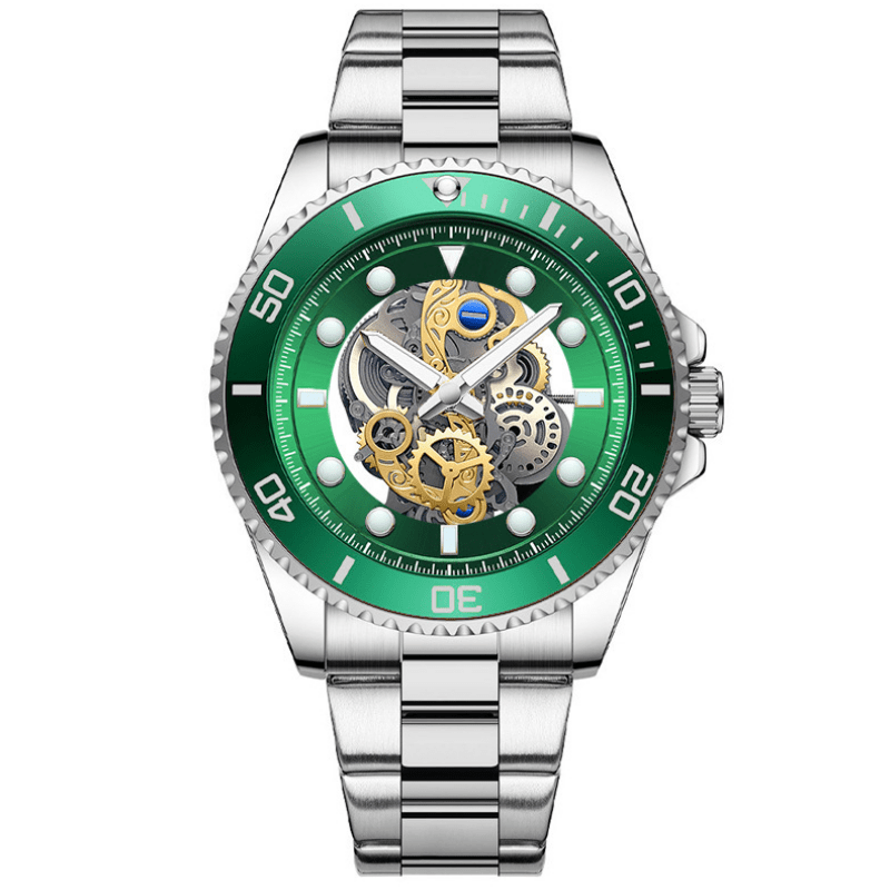 Hollow Business Quartz Men's Watch, Waterproof Round Steel Band Wrist Watch
