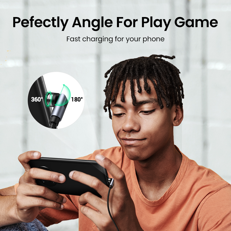 UGREEN USB Magnetic Charging Cable 360 Degree Rotating Right Angled Fast Charging Micro USB Type C Phone Charger Data Cable for Android Phone Samsung Xiaomi Huawei Google. 