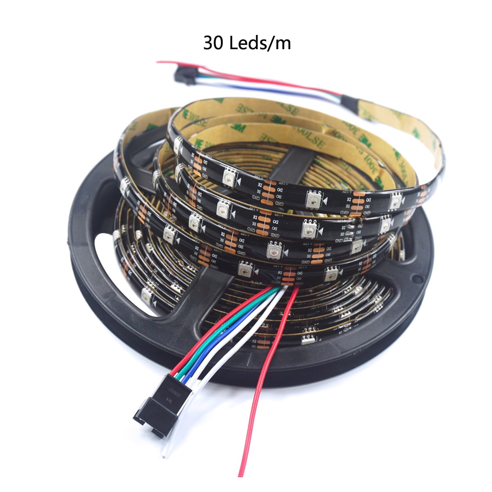 12V WS2815 LED Strip Lights WS2812B WS2813 Updated Individually Addressable LED Dual- 30/60/144 Leds/m-Black PCB-1m 30 IP30--. 