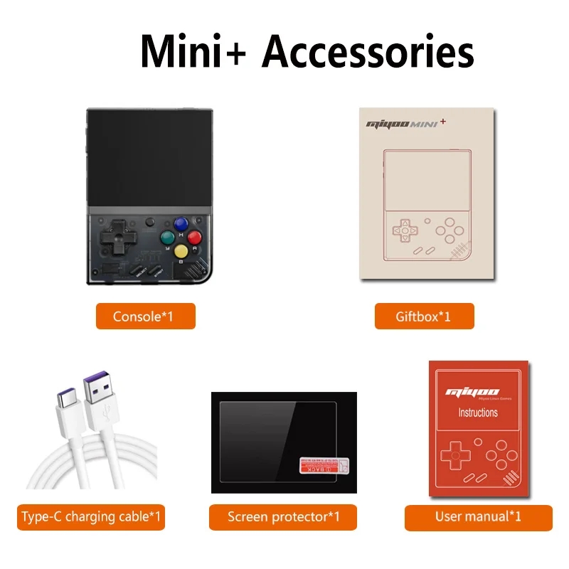 MIYOO Mini Plus Portable Retro Handheld Game Console V2 Mini+ 3.5 Inch -Option -black-64GB-Option -black-64GB. 