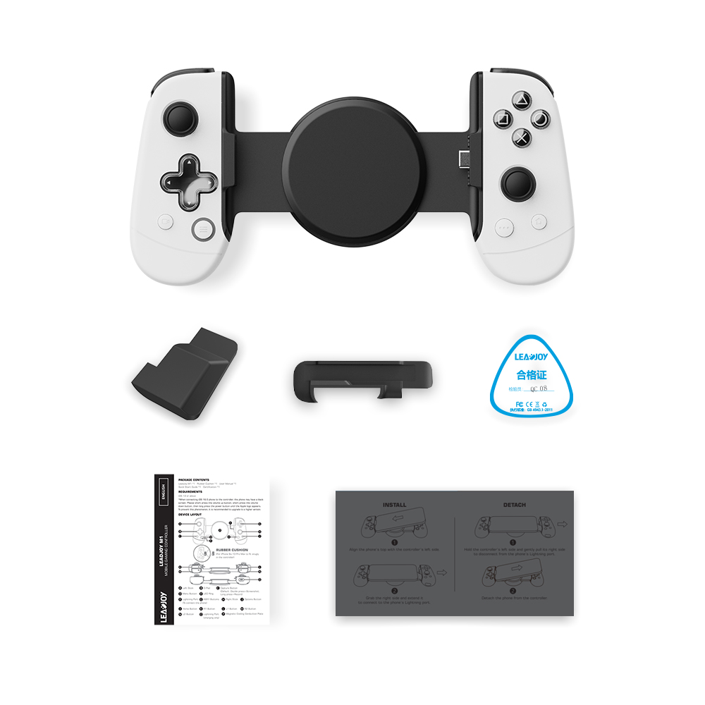 LEADJOY M1C+ Mobile Phone Gamepad Gaming Controller for iPhone 15 Android 3Ds emulator Cloud Gaming with Hall Effect Joystick. 
