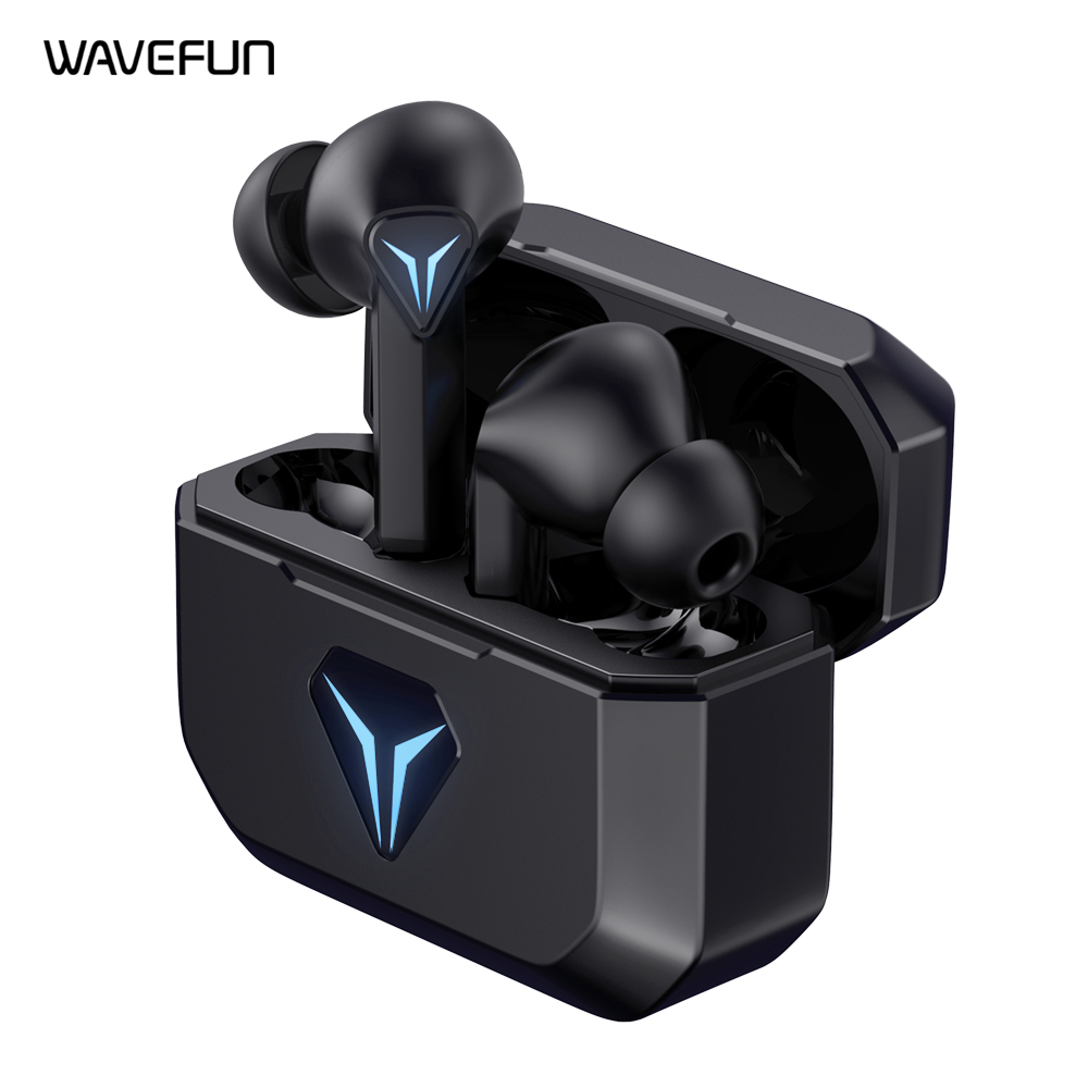 Wavefun G100 Wireless Bluetooth Gaming Earbuds TWS 45ms Low Latency Headphones RGB Light AAC Wireless Earphones Volume Control Earbuds With Dual Microphone ENC  (Black). 