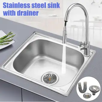 Single Bowl Stainless Steel Kitchen Sink Washing Kitchen Sink Under Topmount W Drainer Buy Online At Best Prices In Bangladesh Daraz Com Bd