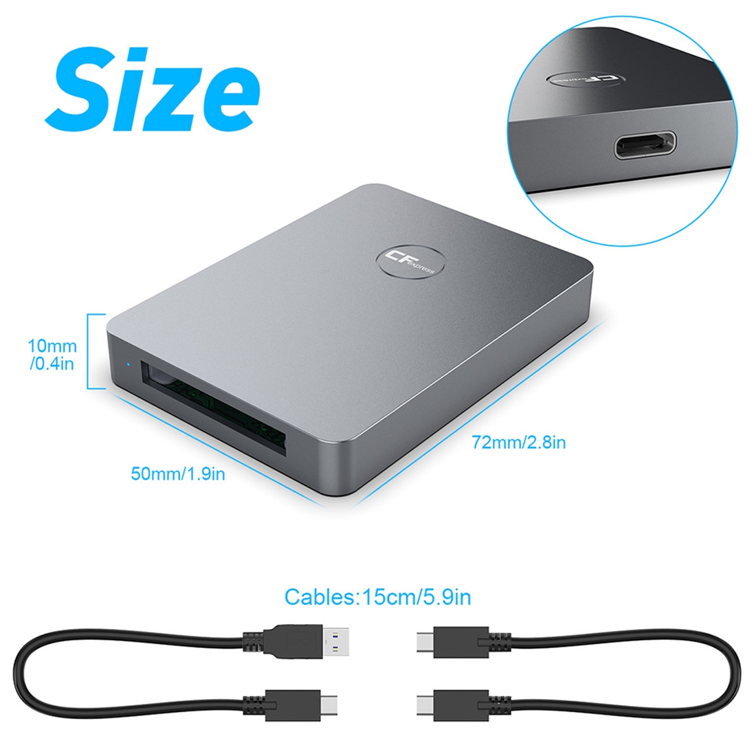For SLR CR316 CFexpress Card Reader USB3.1 Gen2 Type B C Adapter. 