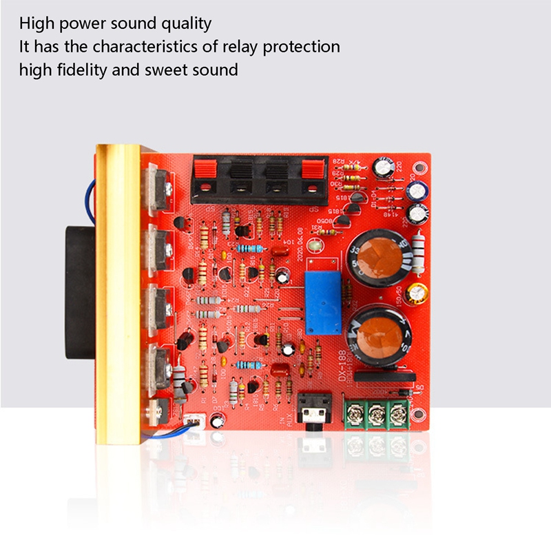 Power Amplifier Audio Board 180W+180W 2.0 Channel FET Speaker Amplifier Sound Preamplifier Dual AC18V-26V with Fan. 