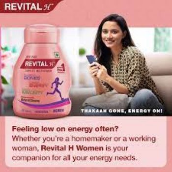 Revital H Multivitamin For Women (30 Capsules) With Natural Ginseng, Zinc, 10 Vitamins & 8 Minerals For Daily Energy, Stamina & Immunity. 