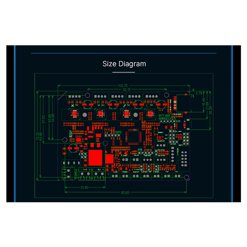 32Bit Control Board-1 x BTT SKR MINI E3 V3.0 32 Bit Motherboard
1 x cable(random color, cannot choose the specified color)Black. 