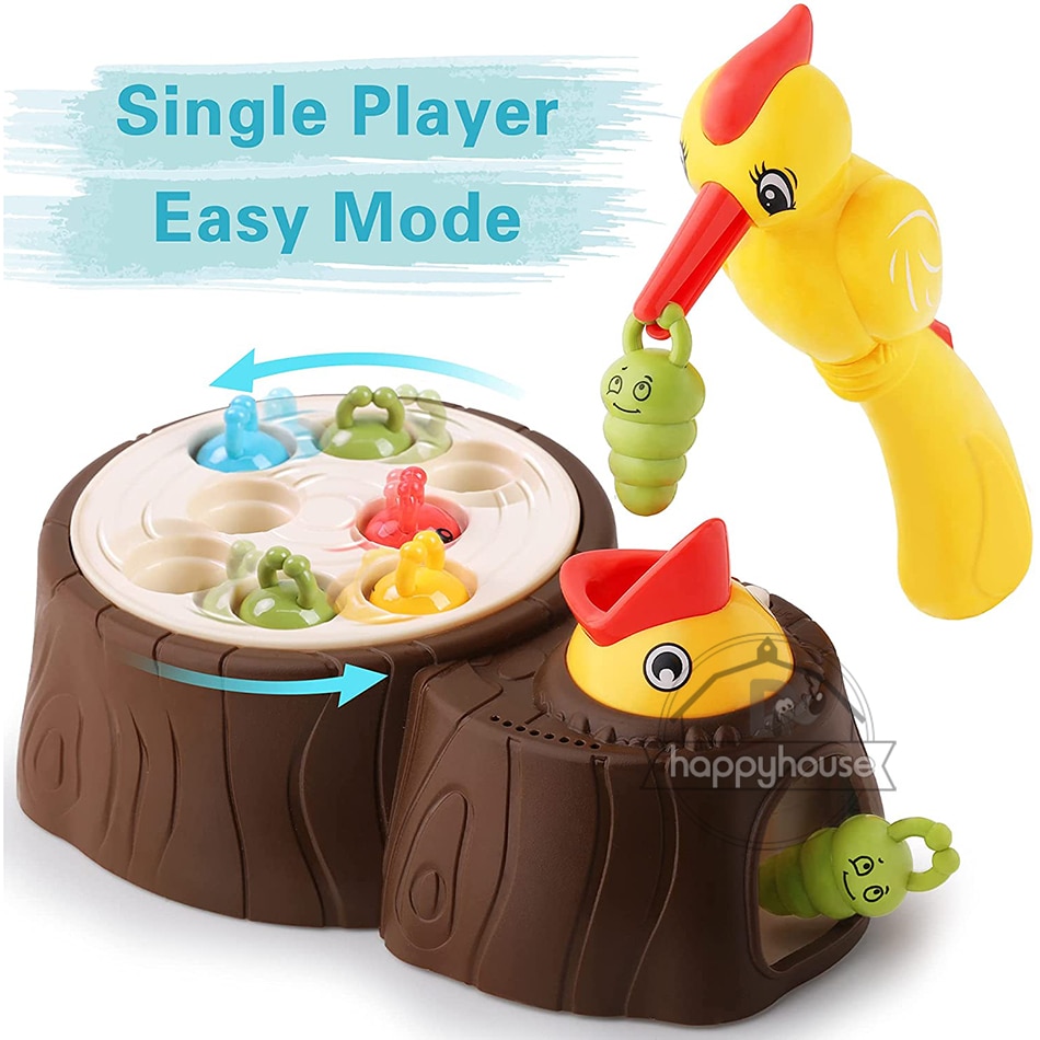 Misical Woodpecker Feeding Toy For Kids Electronic Bird Play Set Montessori Educational Learning Game Toys for Boy Girl Child. 