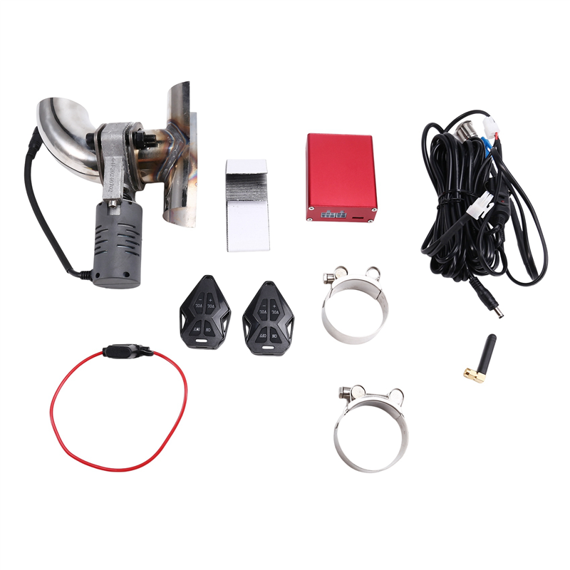 63mm Car Exhaust Sound Valve System Clamp Pipe Connect Remote Controller Switch Button Adjustable Modification Kit. 