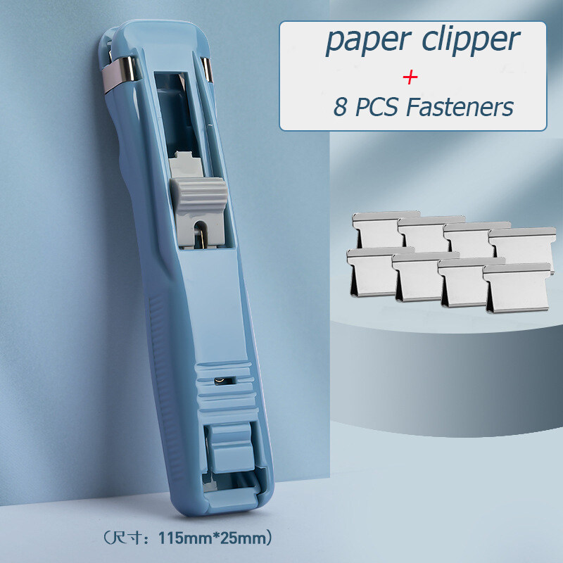 Deli Metal Clip Push Clipper Latest Stapler Paper Fixing Organizing Stapler Reusable Portable Push Clamp Not Damage Paper. 