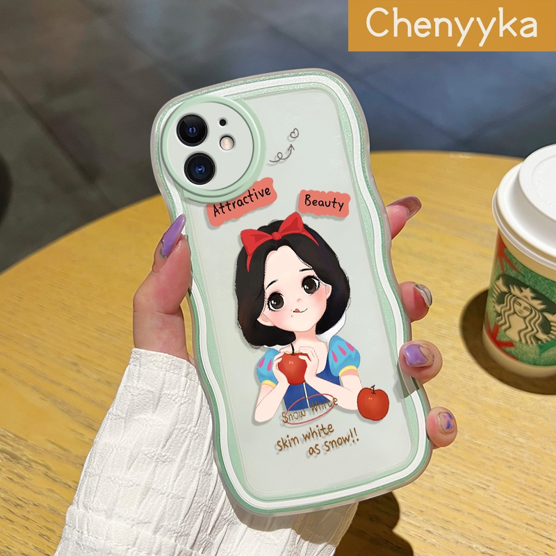 Chenyyka For OPPO A57 2016 OPPO A39 Case Cartoon Snow White New Design Colorful Lovely Wave Border Soft Clear Shockproof Phone Cases Creative Camera Transparent Casing Simple Gentle Protective Cover. 