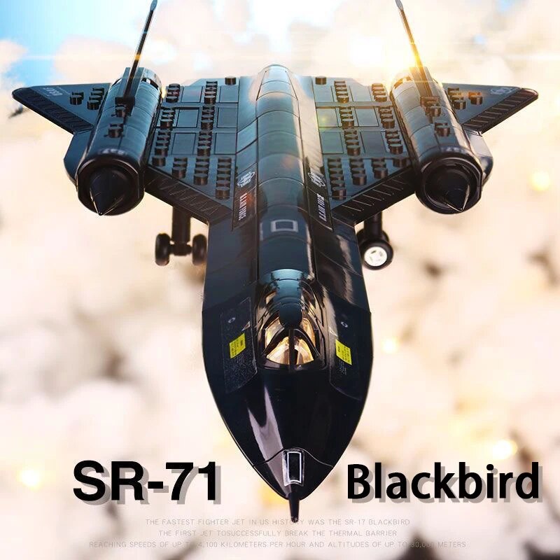 US Air Force SR-71 Blackbird Reconnaissance Airplane Building Block Model Military Fighter Assembling Bricks Toys For Boy Gifts. 
