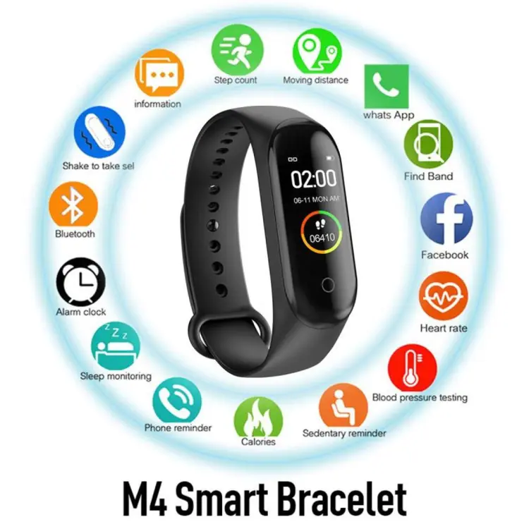 Smart bracelet m4 discount hd color screen