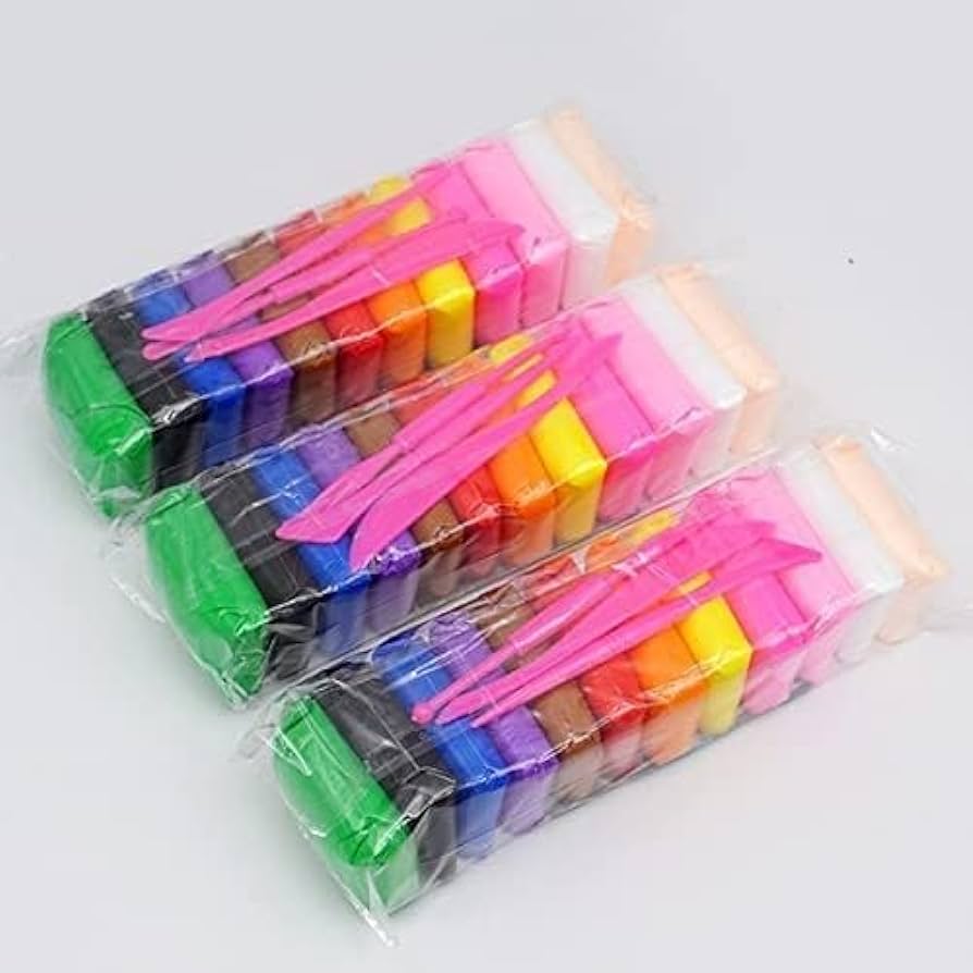 12 Colors Soft Super Light Clay Ultra Light Creative Art and Craft Air Dry Super Clay with Craving Molding Tools. 