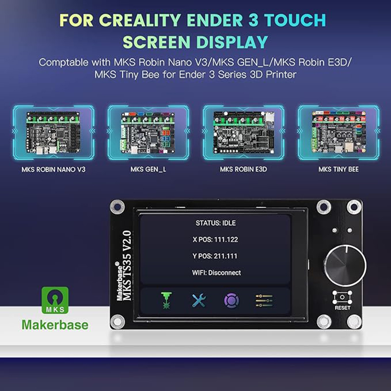 MKS DLC32 V2.1 Offline Controller Board 32bits ESP32 WIFI GRBL Motherboard For Laser Engraving Machine TS35 Touch Screen Display. 