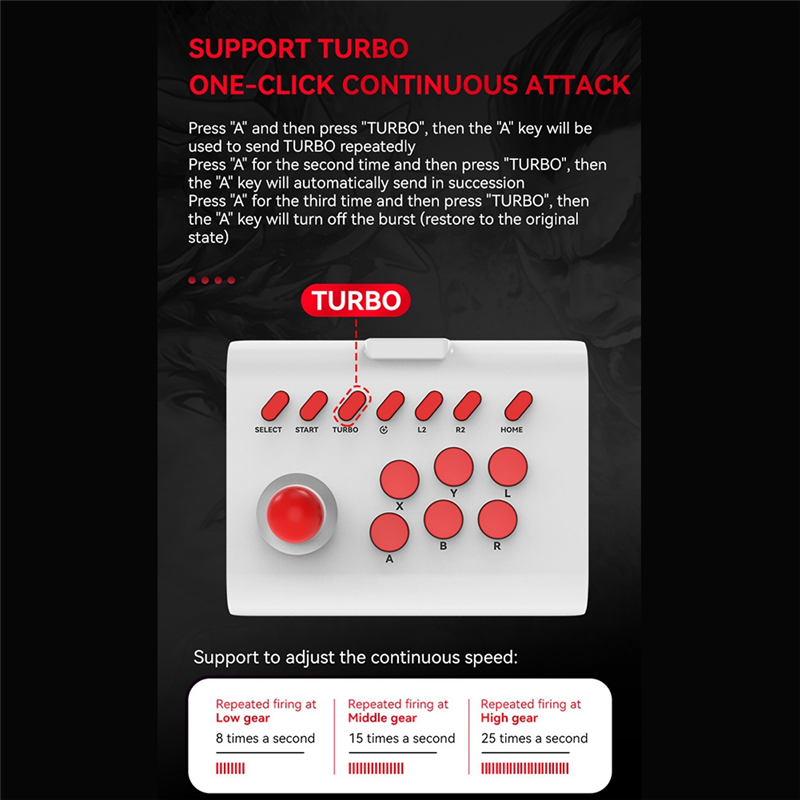 Wireless Arcade Game Console Bluetooth Joystick Controller for Nintendo Switch PS4 PS3 Pandora Box PC Mobile Phone Durable E. 