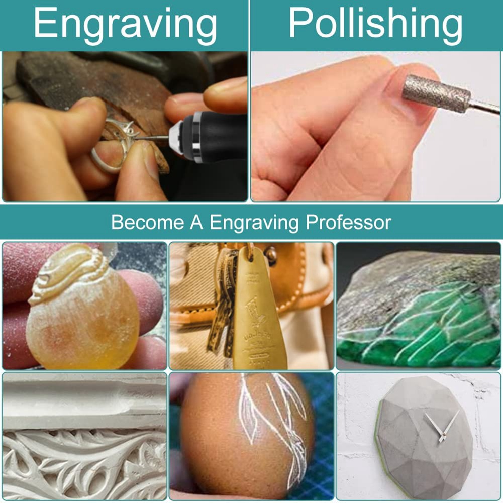 Engraving Pen, Electric Engraving Tool Kit USB Rechargeable Engraver Etching Pen Micro-Cordless Carve Tool for DIY Art. 