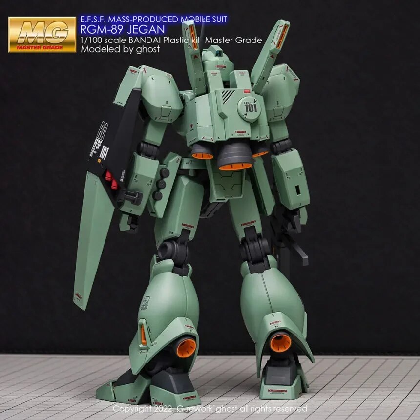 Model Decal for 1/100 MG RGM-89 JEGAN 097 Model Kits Ghost Custom Fluorescent HD Water Stickers for Assembly Model Hobby DIY. 