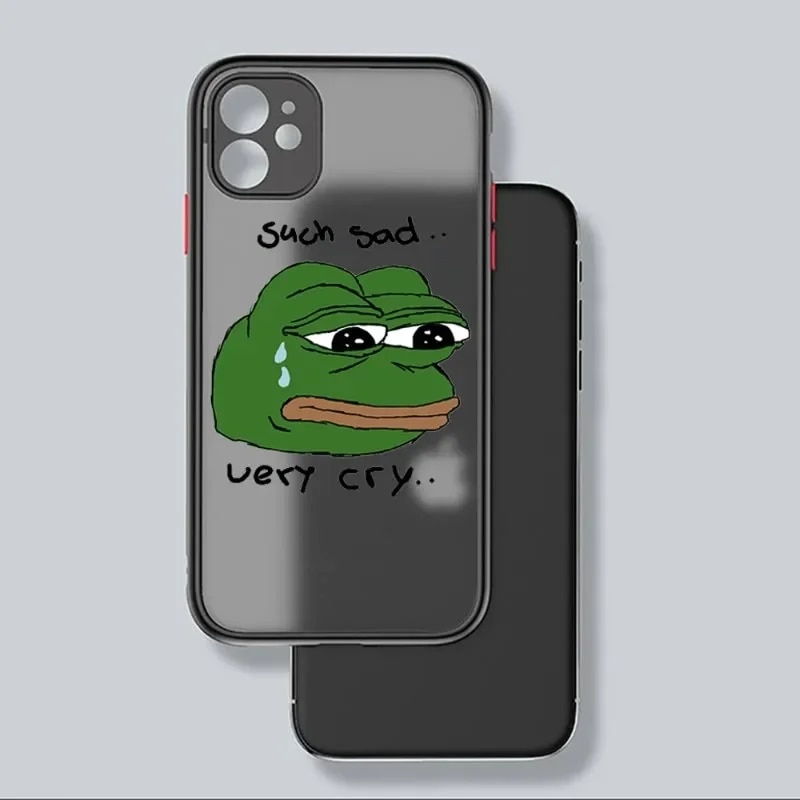 2023 New Sad Frog pepe Phone Case iPhone 11 13 12 14 Pro 7 XR X XS Max 8 6 6S Plus 13Pro Moonlight Shines. 