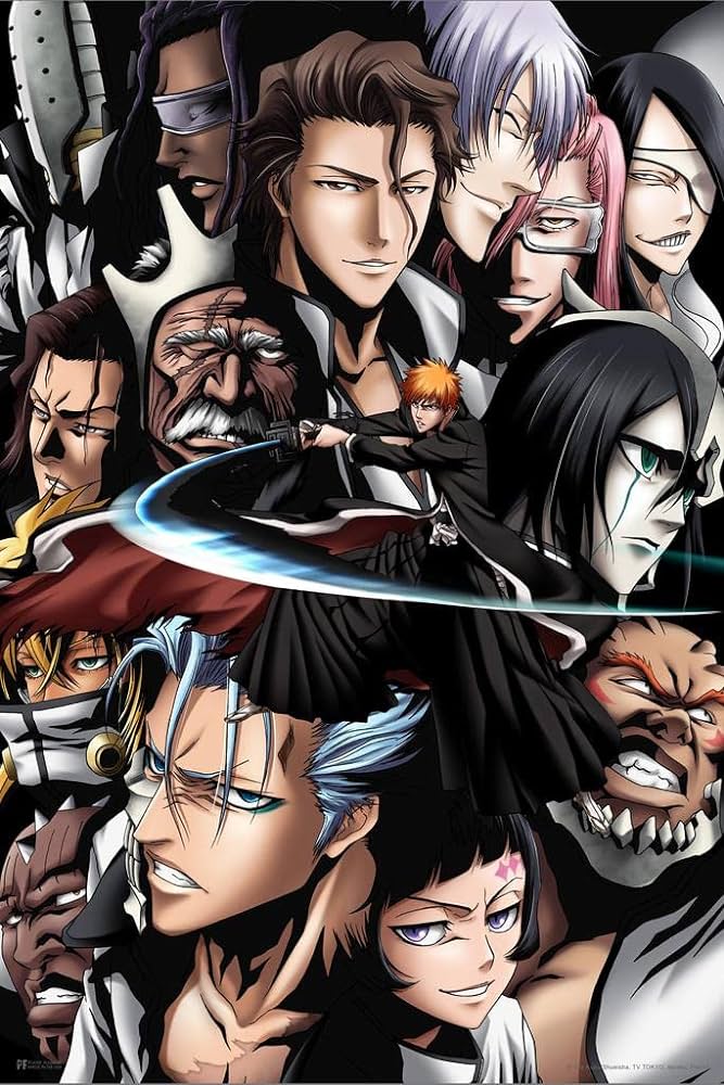 Bleach Anime Poster Group Merchandise Merch Ichigo Swords Manga Comic Cool Aesthetic Modern Wall Decor Picture Japanese Bedroom Living Room Weeb Fan Birthday Cool Wall Decor Art Print Poster 12*9