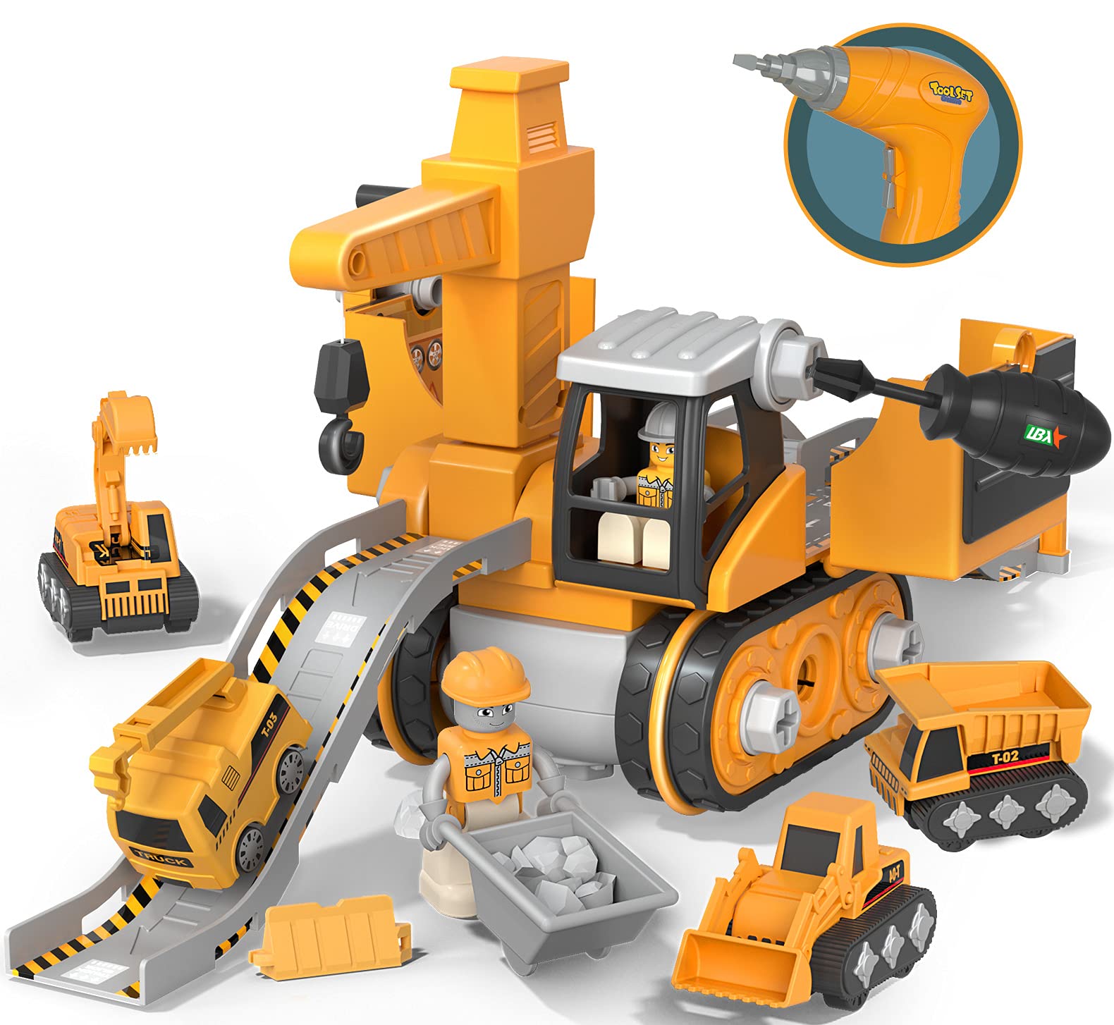 4 In 1 Electr t isassely Loading nloading eformed Engineering ru Excaator For Children ids Education o. 