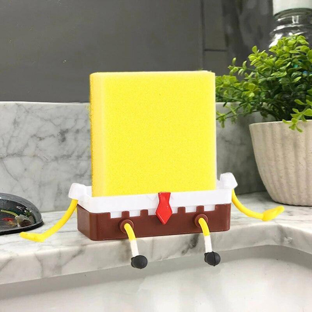SpongeBob SquarePants Drain Rack Cute Kitchen Sink Drain Rack Soap Box Rack Wall Mounted. 