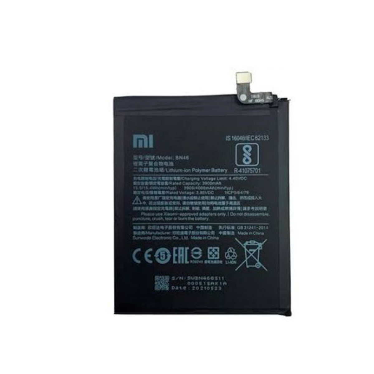 BWGK Xiaomi BN46 battery for model Mi 7/Mi Y3/ Redmi 7/ Note 6,8/redmi 7 pro original quality