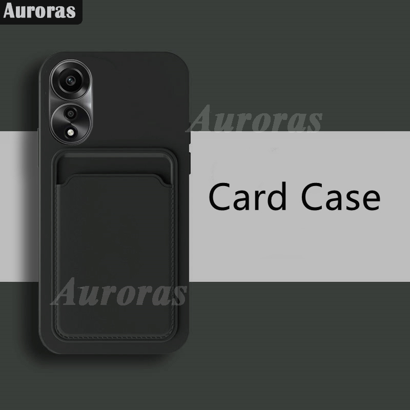 For OPPO A18 Phone case Card Slot Card Silica Gel Soft Holder Wallet Case For OPPO A18 4G Cover Casing HP