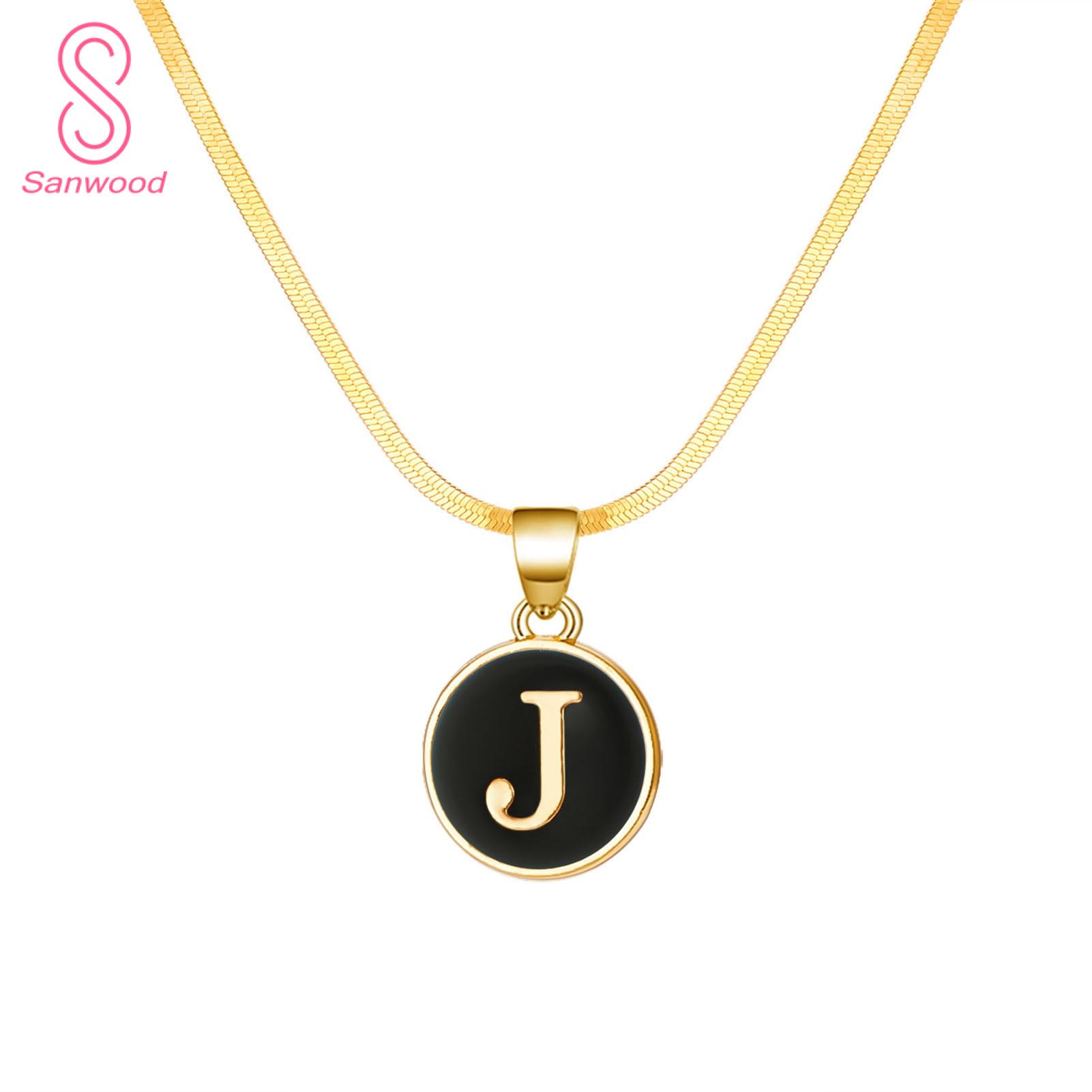 Alphabet Pendant Necklace Stylish Black Letter Pendant Necklace Adjustable Snake Chain Choker for Women Personalized Jewelry Gift Black Letter Choker Necklace