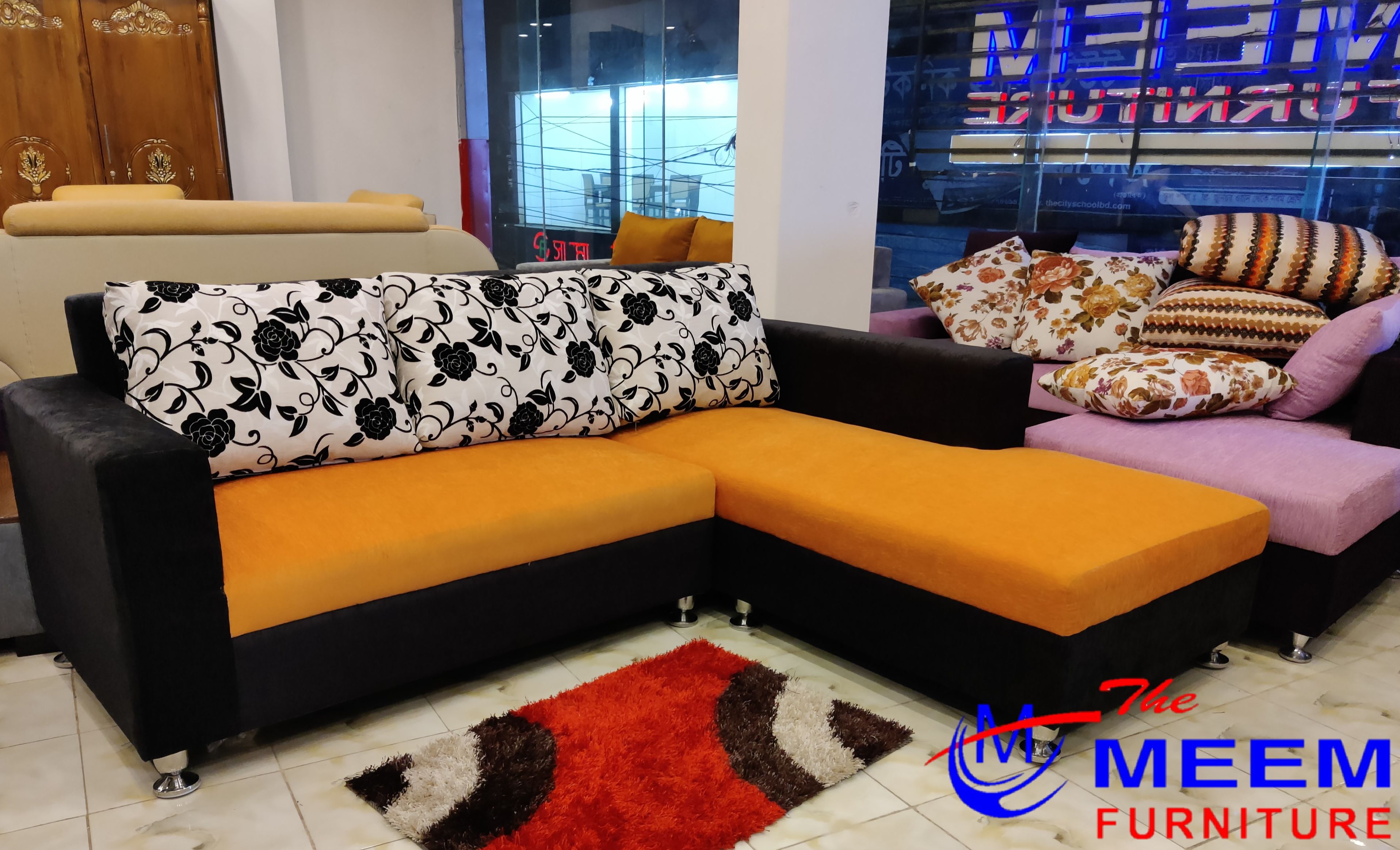 Sofa Set New  L Shape Orange  Color