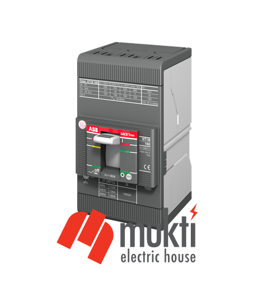 ABB Italy MCCB 80A 25kA Moulded Case Circuit Breaker XT1C 160 TMD 80-800 3p F F Thermomagnetic Trip Unit. 