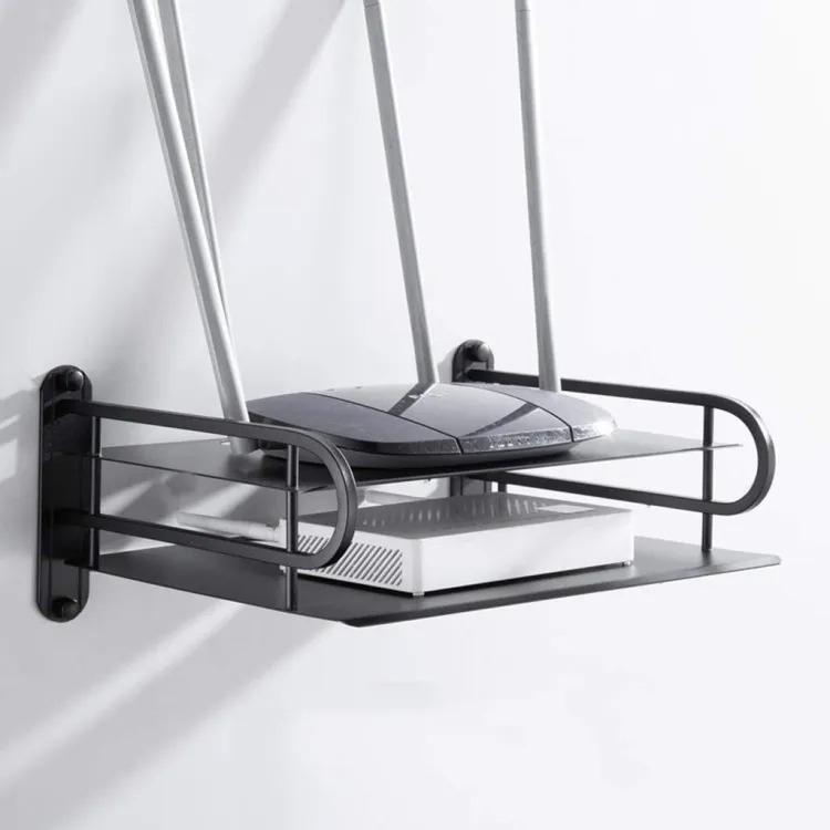 Router Storage Wifi Router Storage Box Black Metal Router Stand. 