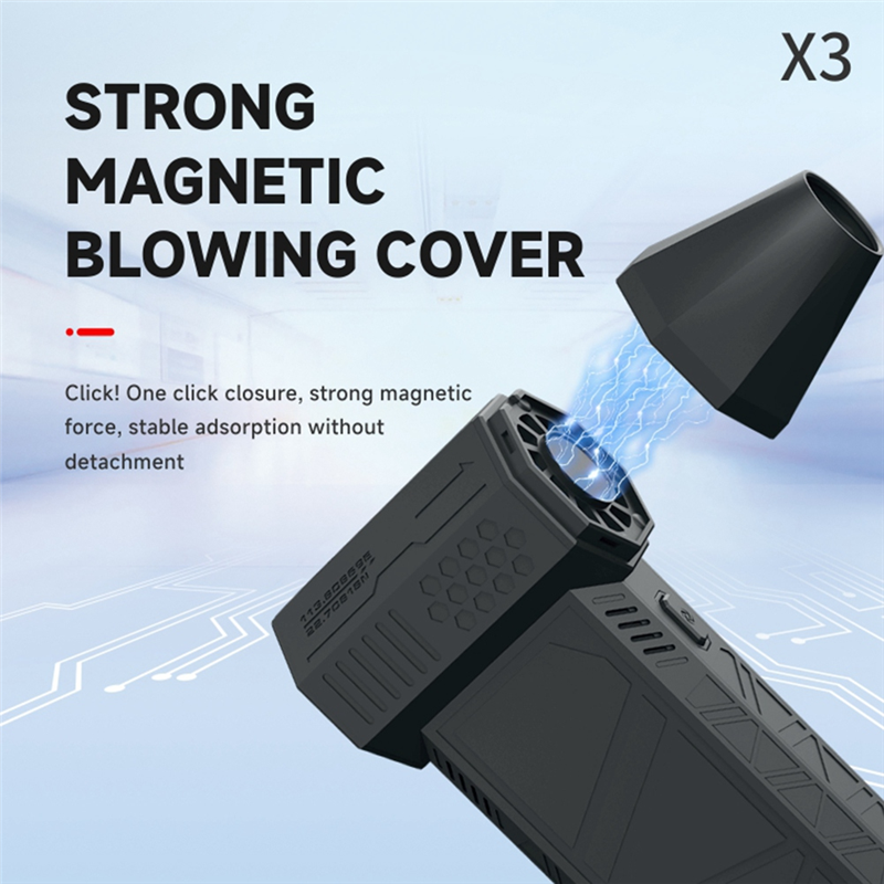 X3 Upgrade Mini Turbo Jet Fan Powerful Blower 130000R PM50+M/S 3000MAh Violent Turbo Fan for PC Keyboard Camera Easy to Use. 