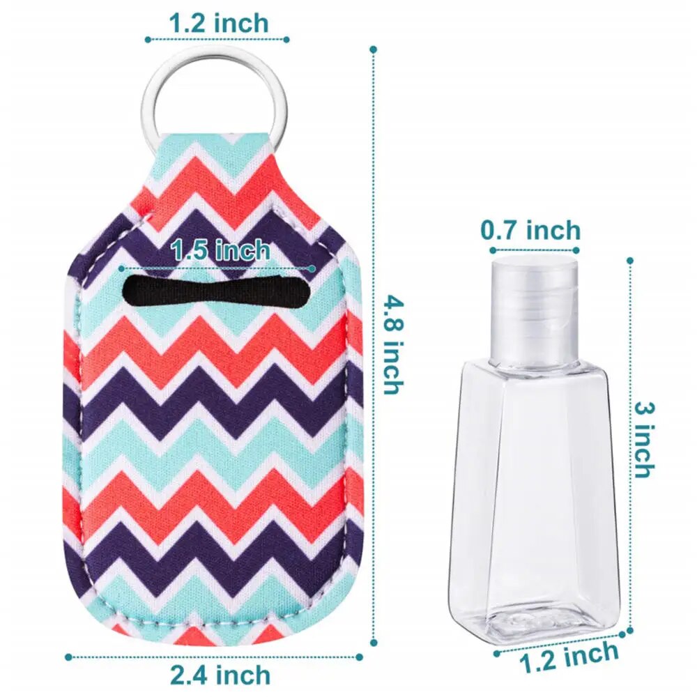 Hand Sanitizer Bottle Keychain Holder 30ml Travel Flip Cap Refillable Bottle Reusable Lid Container Bottles With Keychain. 