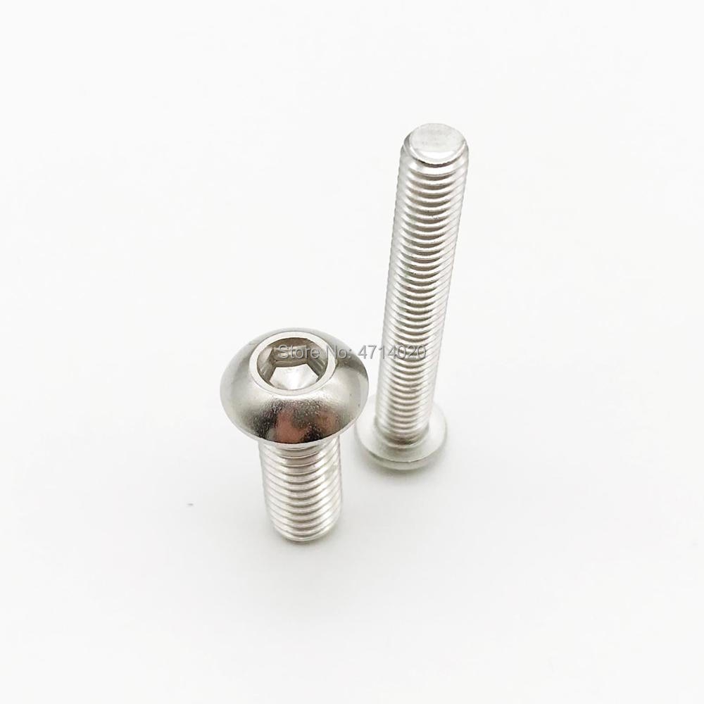 10/50pcs M1.6 M2 M2.5 M3 M4 M5 M6 M8 304 A2-70 Stainless Steel ISO7380 Hexagon Hex Socket Head on Allen Bolt Screw L=2-100mm-100mm. 