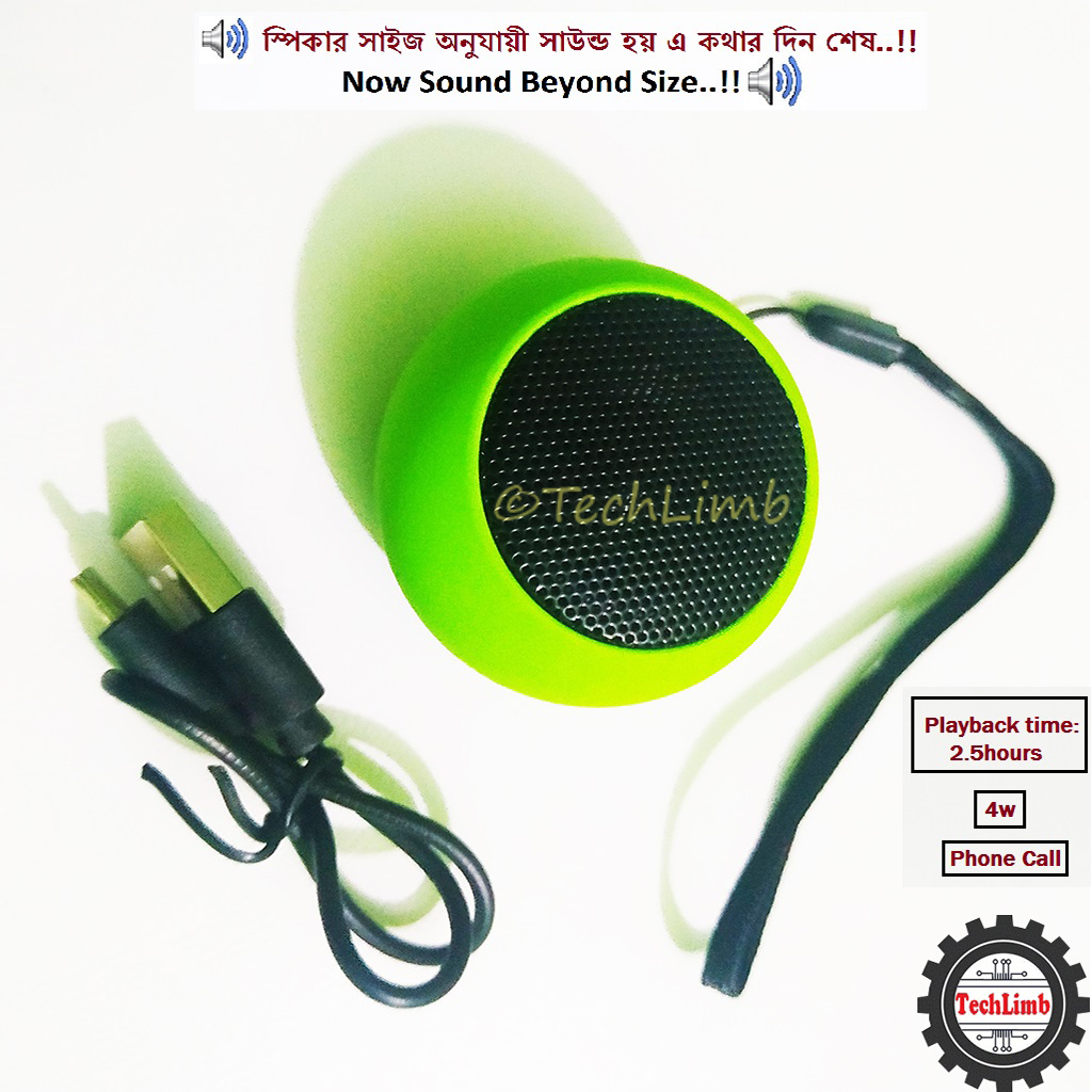 🔊 Bluetooth Speaker Small Size with Powerful Stereo Sound 🎶 450mAh Battery Backup | Compact & Portable Design | TechLimb. 