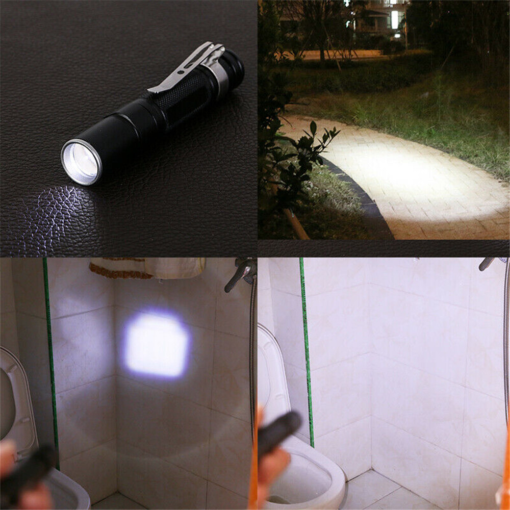 Portable Mini Penlight CREE Q5 LED Zoomable Flashlight Waterproof Torch Pocket Light for Travel Camping. 
