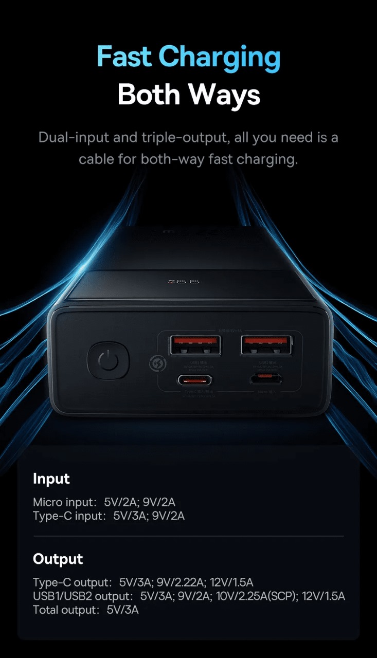 Baseus Star-Lord Digital Display Fast Charge Power Bank 30000mAh 22.5W. 