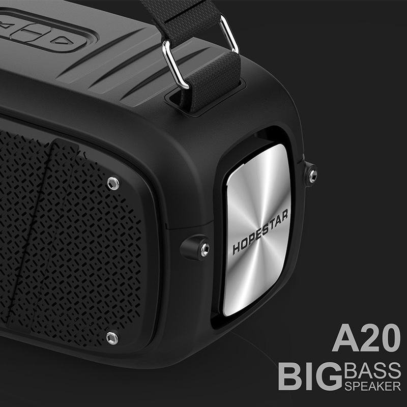 HOPESTAR A20 Pro TWS Portable Outdoor Waterproof Subwoofer Bluetooth Speaker with Microphone, Support Power Bank & Hands-free Call & U Disk & TF Card & 3.5mm AUX. 