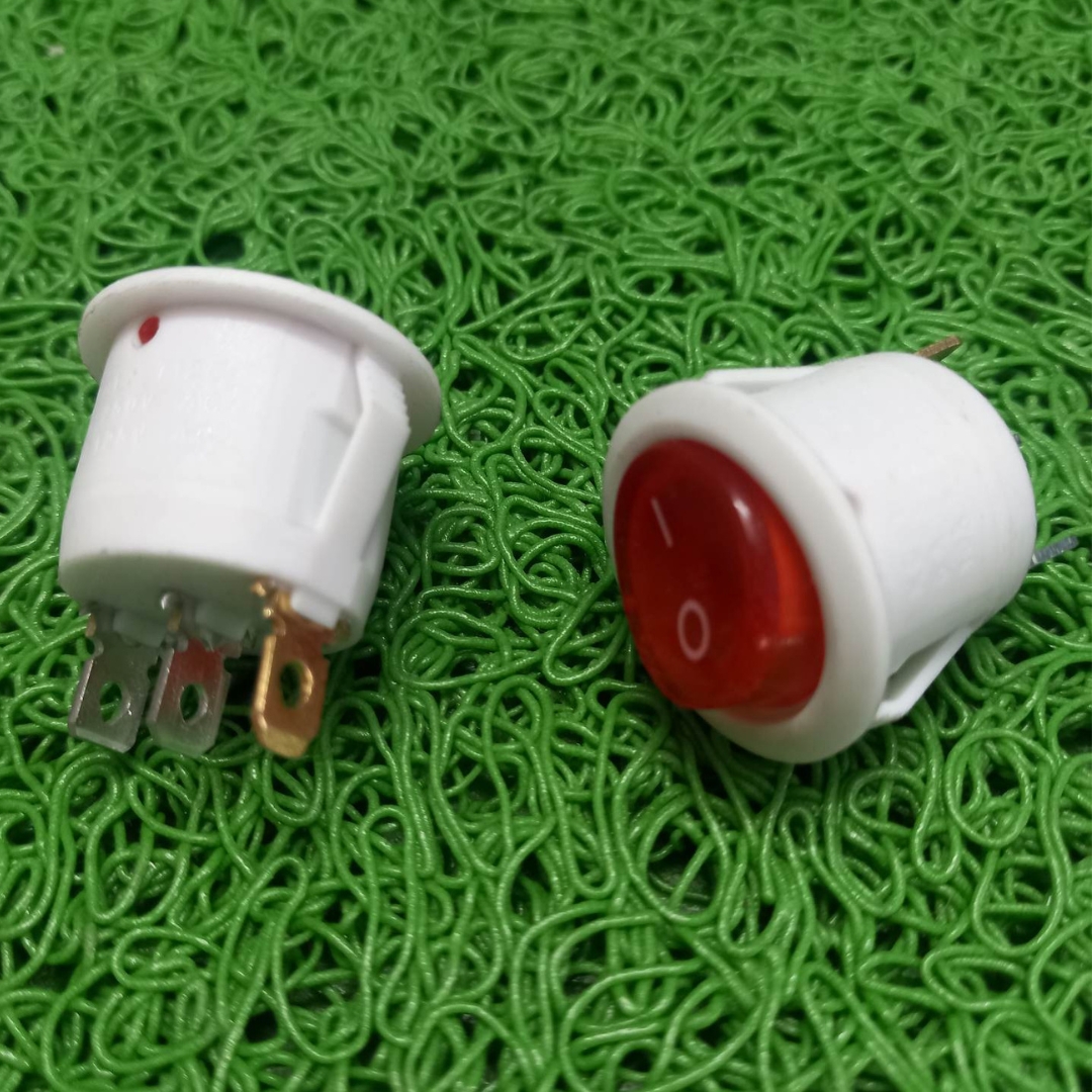 3Pcs WHITE BLACK Color 3 Pin KCD1 Rocker Switches AC 250V 10A 3Pin On Off Full Illuminated Neon RED Indicator SPST Power Switch For Auto Car Boat IPS UPS. 