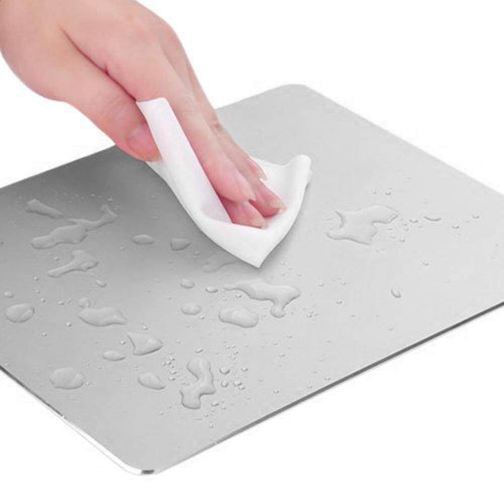 220x180mm Mouse Mat Rectangle Gaming Aluminium Metal Mouse Pad with Waterproof Non Slip Rubber Base and Frosted Surface Mousepad for Apple MackBook Silver Gray. 