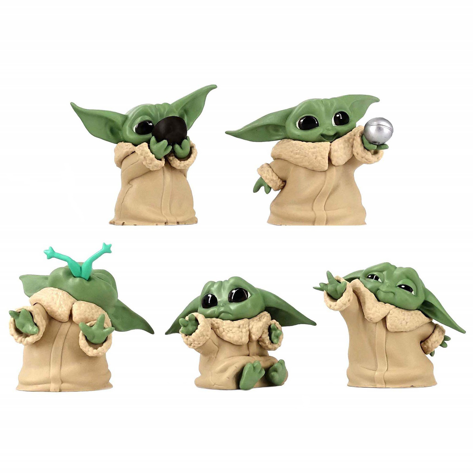 5Pcs/Set Star Wars Mandalorian Baby Yoda Cartoon Action Figure Toy ...