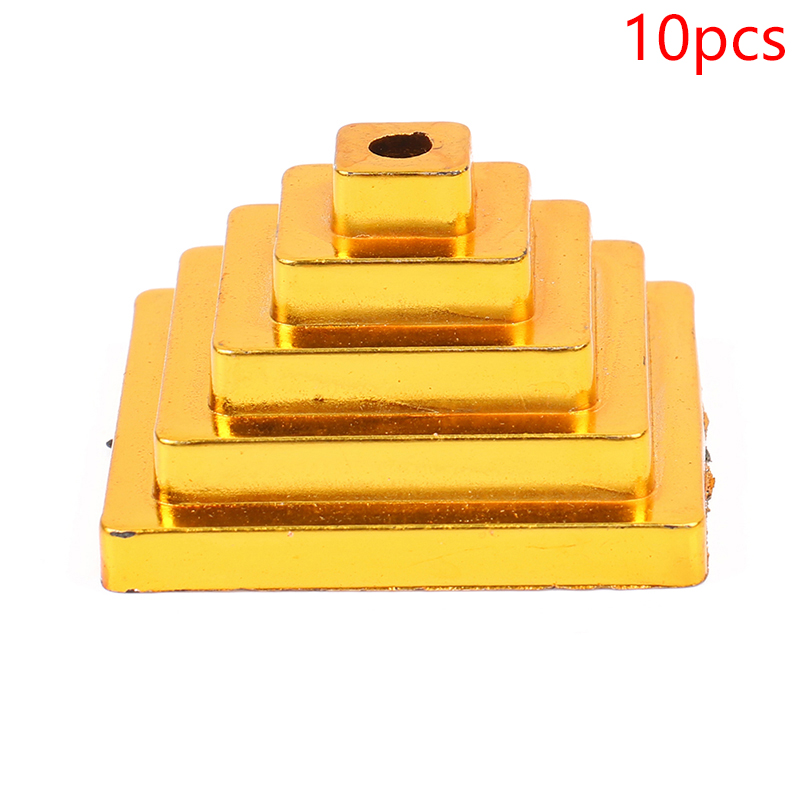 10Pcs Gold-Plated Plastic Base Round Square Flagpole Base Table Flag Holders Mini Flag Bases Decoration Hudduo