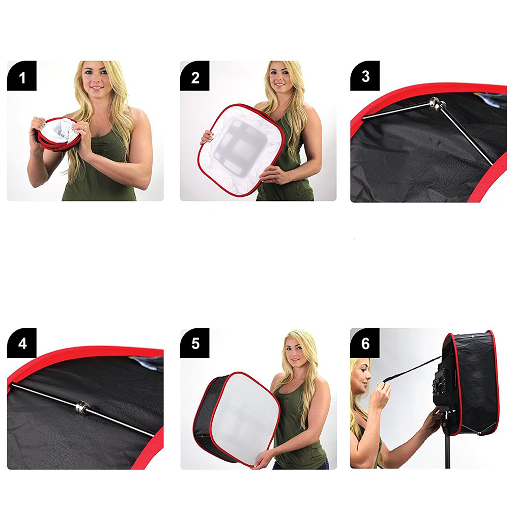 Portable Foldable LED Light Diffuser Soft Box Flash Speedlight Bounce Head Softbox for Photography Video Product Shooting with Carrying Bag. 