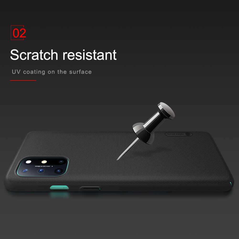 Oneplus 8t, oneplus 8t + 5g এর জন্য nillkin (1 + 8t) সুপার ফ্রস্টেড শিল্ড ম্যাট কভার কেস-কালো (Back Case Cover For Smartphone). 
