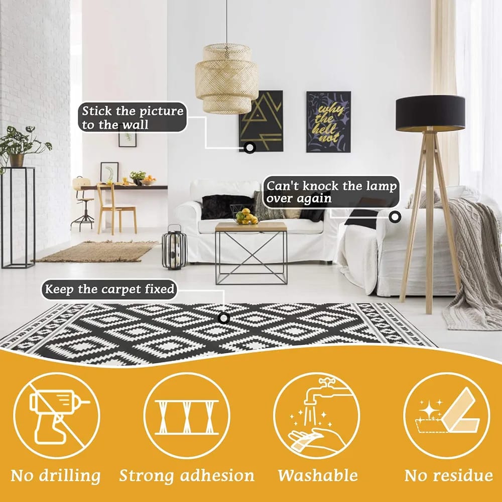 2 Meter Multipurpose Double Sided Tape - Adhesive Silicone Tape, Heavy Duty, Heat Resistant, Multi-Functional, Removable, Washable, Reusable Anti-Slip Gel Nano Grip Tape. 